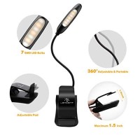 Lencent Book Light, (70 Hours) Rechargeable 7 Led Usb Reading Light With 3 Brightness X 3 Color, Eye Protection Clip Light, Bed Lamp For Kids&Bookworms,For Bed, Sofa, Music Stand, Office, Travel