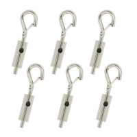 Yql Portable Hook & Eye Turnbuckle Tension For 1/16-3/32 Galvanized /304/316 Stainless Steel Cable Guide Wire Rope Light Hanging Suspension Accessories Pack-6