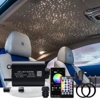 Akepo 16W Fibre Optic Lights Star Ceiling Light Kit Music+App Control For Home & Car, Rgbw Sound Sensor Light Source With 28Key Rf Musical Remote Control And Fiber Cable 550Pcs 0.75Mm 13.1Ft/4M