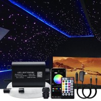 Akepo 16W Fiber Optic Lights Optical Fibre Star Ceiling Light Kit Rgbw App+Music Control Car Home Use, Sound Sensor Light Source With 28Key Rf Musical Remote And Fiber Cable 450Pcs 0.75Mm 9.8Ft/3M