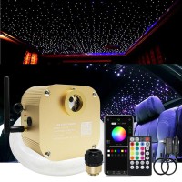 Akepo 16W Rgbw Twinkle Fiber Optic Lights Music + App Control Star Ceiling Light Kit For Car & Home, Rgbw Led Light Engine Driver With Optical Fiber Cable 550Pcs 13.1Ft/4M 0.75Mm + Remote