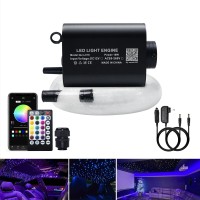 Akepo 16W Car Home Use Fiber Optic Lights Star Ceiling Light Kit App + Music Control, Rgbw Sound Sensor Light Source With 28Key Rf Musical Remote With Mixed Fiber Cable 295Pcs(0.75+1+1.5Mm)9.8Ft/3M