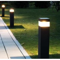 Solar Garden Bollard Lights Outdoor Pathway Decorative Light Super Bright 10 Lumen Warm White Led Lamp Waterproof Landscape Lighting For Yard Path Walkway 4Pack