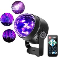 Litake Uv Black Lights For Glow Party, 6W Led Disco Ball Strobe Lights For Dark Party Supplies, Sound Activated With Remote Control, Dj Light For Halloween Xmas Birthday Party Home Decorations, 1 Pack