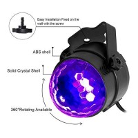 Lunsy Uv Black Lights For Glow Party, 6W Disco Ball Led Party Lights Sound Activated With Remote Control, 7 Modes Stage Light For Uv Party Halloween Decorations Birthday Party Dj Bar Xmas(2 Pcs)