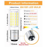 Lamsky Ba15D Led Bulb For Sewing Machine Light,Dc Bayonet Base 5 Watt Daylight White 6000K,50W Halogen Bulb Equivalent,Ac100-240 Voltage Input Replaces Jd Type T3/T4 Bulbs,No-Dimmable(Pack Of 4)