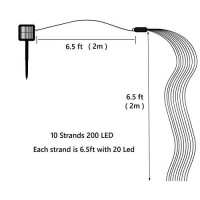 Skyfire Solar Powered Twinkle Fairy Lights, 10 Strands 200 Leds Waterproof Timbo String Lights Decorative Silver Wire Vine Solar Lights For Outdoor, Garden, Christmas Tree