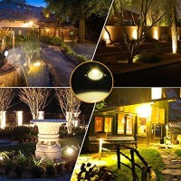 Romwish Led Landscape Spotlights, 10W Outdoor Spotlights For Yard, 3000K Warm White, 120V Ac Spot Light With Ground Spike, Waterproof Landscape Lighting For House Garden Lawn Decorative - 2 Pack