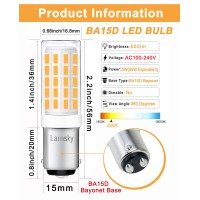 Lamsky Ba15D Led Bulb For Sewing Machine Light,Dc Bayonet Base 5 Watt Warm White 2700K,50W Halogen Bulb Equivalent,Ac100-240 Voltage Input Replaces Jd Type T3/T4 Bulbs,No-Dimmable(Pack Of 4)