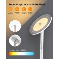 Trond Floor Lamp 5000Lm Super Bright Sky Led Modern Torchiere Standing Lamp 3000K Warm White With 5Level Dimmable 71 In Tall