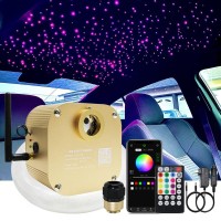 Akepo 16W Rgbw Twinkle Music+App Control Fiber Optic Lights Star Ceiling Light Kit Car Home Use, Led Light Source + Optical Fiber Cable 430Pcs 9.8Ft/3M (0.75+1+1.5Mm) + 28Key Remote