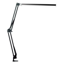 Led Desk Lamp, Bzbrlz Metal Swing Arm Lamp, Eye-Caring Architect Task Lamp, Dimmable Office Table Lamp With 3 Color Modes, 10 Brightness Levels & Adapter, Memory Function(Black)