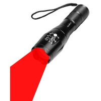 Aukvi Deep Red Light Flashlight 670Nm Single Mode Long Range Red Hunting Flashlights Torch With Zoomable For Astronomy Aviation