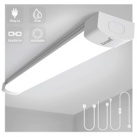 Airand Ceiling Lights Led Plug In 2Ft Flushmount Led Tube Light 5000K Linkable Garage Light Fixture 18W Wraparound Ceiling Lamp Utility Shop Light Corded Under Cabinet Light With Onoff Switch