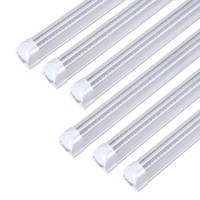 Trlife 8Ft Led Shop Light, 72W Led Tube Light 8Ft 6000K Cool White Dual Side T8 V-Shape Integrated 8Ft Led Light Fixture(150W Fluorescent Light Equivalent), 8640Lm, Clear Cover(4 Pack)