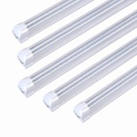 Trlife 8Ft Led Light Fixtures 72W, T8 Led Shop Light 8Ft 6000K Cool White Dual Side V-Shape Integrated 8 Ft Led Tube Lights(150W Fluorescent Light Equivalent), 8640Lm, Clear Cover (25 Pack)