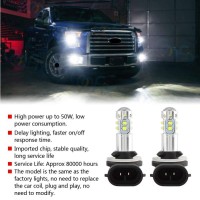 Duokon 2Pc Cob Led 50W 6000K Super White Car Fog Light Bulbs Bulb Size 881 862 886 889 894 896 898