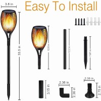 Solar Lights,Waterproof Flames Torches Lights Outdoor Solar Light Landscape Decoration Lighting Dusk To Dawn Auto On/Off Security Torch Light For Pathway, Patio, Yard, Garden (Yellow, 4 Packs)