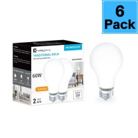 Xtricity A19 Frosted Incandescent Rough Service Light Bulb, 60 Watt, 2700K Soft White, E26 Medium Base, 550 Lumens, 130V (6 Pack)