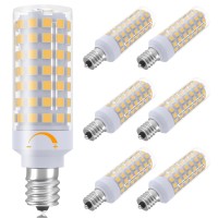 E12 Led Bulb Dimmable 7W C7 Bulb Equivalent To E12 Halogen Bulb 60W, Warm White 3000K T6 E12 Candelabra Bulb 60 Watt For Ceiling Fan, Chandelier Lighting, Ac120V Kx-2000 Bulbrite Replacement (6 Pack)