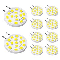 Taiyaloo G8 Led Bulb Dimmable, 3W (30W-35W Halogen Equivalent), T4 Jcd Type Bi-Pin G8 Base, Daylight White 6000K, 120V Led Puck Light Bulbs For Under Cabinet Light, Under Counter Lighting, 10 Pack