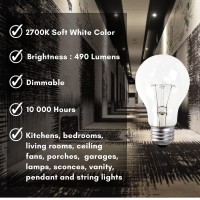 Xtricity A19 Clear Incandescent Rough Service Light Bulb, 60 Watt, Long Life - 10,000 Hours, 2700K Soft White, E26 Medium Base, 490 Lumens, 130V (12 Pack)