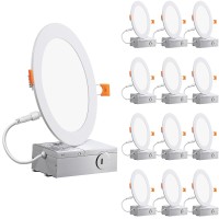 Oooled Recessed Lighting 6 Inch, Canless Led Recessed Light Fixtures With Junction Box, 12W (100W Eqv), 950Lm, 5000K Daylight, Dimmable Led Downlight And Ceiling Lights Led, Etl Listed, 12-Pack