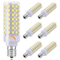 E12 Led Candelabra Bulbs Dimmable, 7W C7 Bulb Equivalent To E12 Halogen Bulb 60W, Daylight White 6000K, T6 E12 Candelabra Base, Ac120V E12 Light Bulbs For Ceiling Fan, Chandelier Lighting, 6 Pack