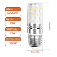 Sagel E26 Led Corn Bulbs 12W, 100W Incandescent Bulbs Equivalent, 3000K Warm White, Non-Dimmable, 1200Lm, Edison Screw Corn Light Bulbs, 4-Pack