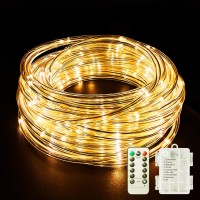 Fitybow Led Rope Lights Battery Operated String Lights 40Ft 120 Leds 8 Modes Hanging Fairy Lights Dimmabletimer With Remote For