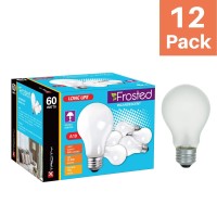 Xtricity A19 Frosted Rough Service Incandescent Bulbs, Long Life -60 Watt, Incandescent Lightbulb Lasts 10,000 Hours, 2700K Soft White, E26 Medium Base, 480 Lumens, 130V (12 Pack)