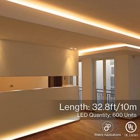 Olafus 328Ft Led Strip Lights Warm White, Dimmable Soft White Light Strip 3000K With Adhesive Clips, 12V 10M Flexible Led Lights For Bedroom Indoor Kitchen, Ul Listed Plug, 600 Leds 2835