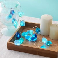 Miya Life Natural Fluorite Crystal String Lights Usb/Battery Powered 6.5Ft 20 Leds With Remote/Timer For Sea Glass Beach Theme Indoor Outdoor Tent Wedding Anniversary Birthday Decor Party