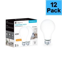 Xtricity A19 Frosted Incandescent Rough Service Light Bulb, 40 Watt, 2700K Soft White, E26 Medium Base, 290 Lumens, 130V (12 Pack)