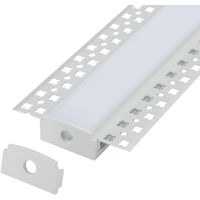 Starlandled 5-Pack 6.6Ft Plaster-In Recessed Slim Led Aluminum Channel With Flange For Led Strip, Mud-In Drywall Led Profile With Clip-In Diffuser And End Caps