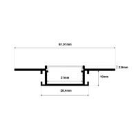 Starlandled 5-Pack 6.6Ft Plaster-In Recessed Slim Led Aluminum Channel With Flange For Led Strip, Mud-In Drywall Led Profile With Clip-In Diffuser And End Caps