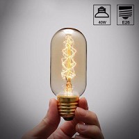 Doresshop Vintage Edison Bulbs 40 Watt, Incandescent Light Bulbs, T45, 110-130 Volts, E26/E27 Base Dimmable Decorative Antique Filament Bulbs, Amber Glass, Warm White, 4 Pack