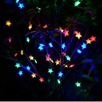 Huacenmy Outdoor Solar Star String Lights 30Ft 50Led Multicolor Star Twinkle Lights Solar Powered Garden Decor Lights Playhouse