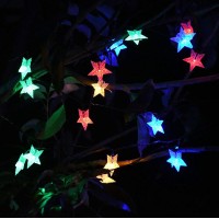 Huacenmy Outdoor Solar Star String Lights 30Ft 50Led Multicolor Star Twinkle Lights Solar Powered Garden Decor Lights Playhouse