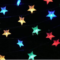 Huacenmy Outdoor Solar Star String Lights 30Ft 50Led Multicolor Star Twinkle Lights Solar Powered Garden Decor Lights Playhouse