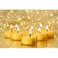 Pure Beeswax Tea Lights - 12 Pack - Handmade Decorative Unscented - Tealight Candles - 4 Hour Burn Time, Clear Cup