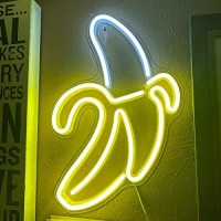 Banana Neon Signs Led Neon Lights Art Wall Decorative Lights Neon Lights For Christmas Room Wall Kids Bedroom Birthday Party Bar Decor 11X19.7 (Warm Yellow Banana)