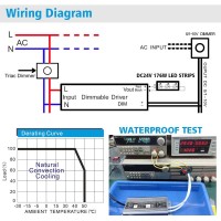 Dc24V 200W Ullisted 0110V And Triac Waterproof Ip67 Dimmable Power Supply For Ip68 Dimming Led Strip Lights Outdoor Pool 24V