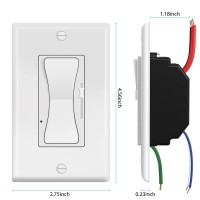 0-10V Dimmer Switch For Led/ Cfl/ Incandescent/ Halogen, 3-Way Or Single Pole Low Voltage Dimmer Switch, 600W Max, Etl Listed, Wall Plate Included, White 1-Pack