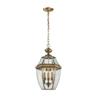 Ashford 3-Light Hanging Lantern In Antique Brass - Large