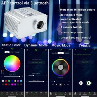 Azimom Bluetooth Control 10W Twinkle Fiber Optic Lights Star Ceiling Light Kit 150Pcs003In65Ft Fiber Strands Music Mode Rgbw A