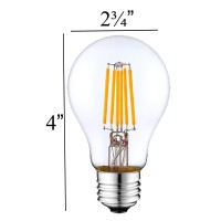 Sleeklighting Led 6Watt Filament A19 Orange Colored Light Bulbs - Ul Listed, E26 Base Lightbulb - Energy Saving - Lasts For 25000 Hours - Heavy Duty Glass - 4 Pack