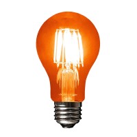 Sleeklighting Led 6Watt Filament A19 Orange Colored Light Bulbs - Ul Listed, E26 Base Lightbulb - Energy Saving - Lasts For 25000 Hours - Heavy Duty Glass - 4 Pack