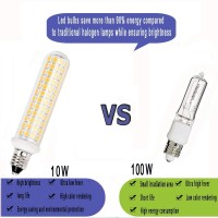 New Upgrade -E11 Led Bulb,125 Leds 100W 120W Halogen Bulbs Equivalent, 10W 1100Lm, E11 Mini Candelabra Base Warm White 3000K,Ac 110V/130V,Jd T3 T4 Bulb (2 Packs)