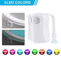 Onyadd Night, Motion Activated Led Light,8 Colors Changing Bowl Nightlight For Bathroombattery Not Included] Any Toilet, White